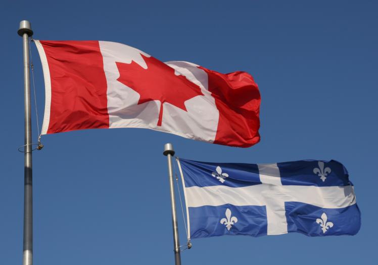 Canadian and Quebec flags