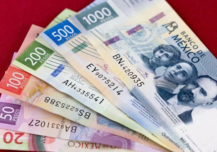 Mexican banknotes of different denominations