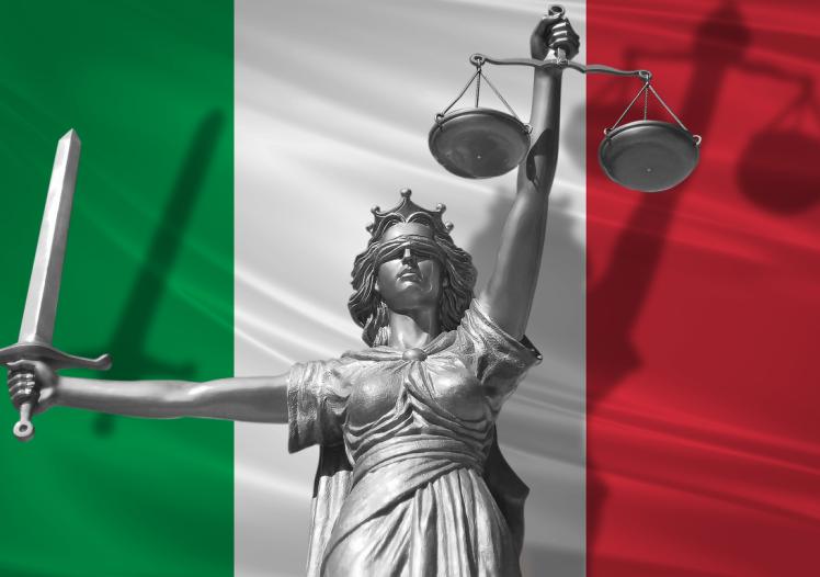 Themis with Flag of Italy