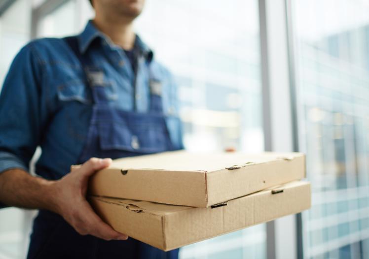 Delivering pizza