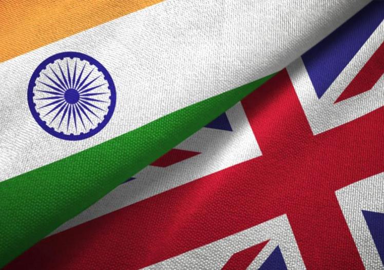 UK and India flags merged