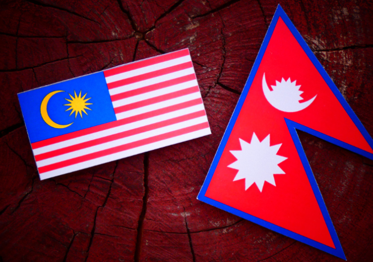 Flags of Malaysia and Nepal