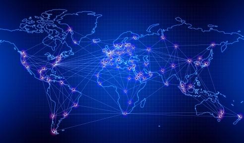 Global international connectivity background stock photo