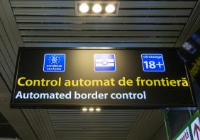 EU Passport automated control sign for Schengen area