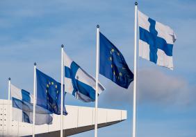 Finnish and EU flags