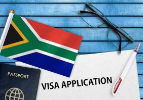 South Africa Visa application form stock photo