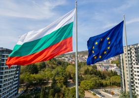 European Union and Bulgarian flags 