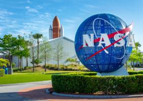 Nasa logo at the Kennedy Space Center Visitor Complex
