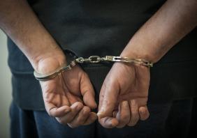 Arrested man - handcuffed