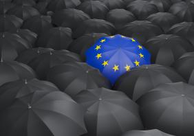 Umbrella with flag of european union