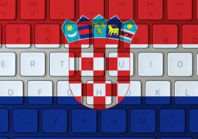 Croatian flag on keyboard