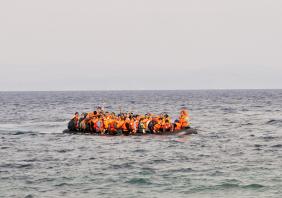 Refugees arrive at Greek island Lesvos