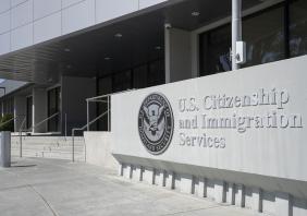 US Citizen and Immigration Services sign