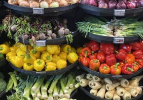 Fresh vegetables at a market 