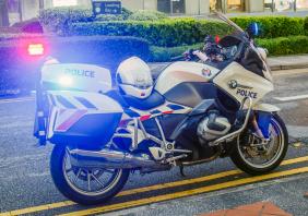 A police motorcycle