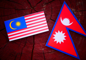 Flags of Malaysia and Nepal