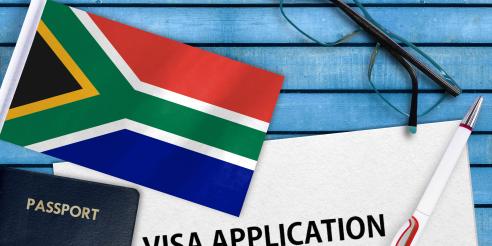 South Africa Visa application form stock photo