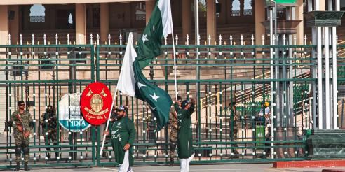 Wagah Border close Lahore, Punjab province, Pakistan