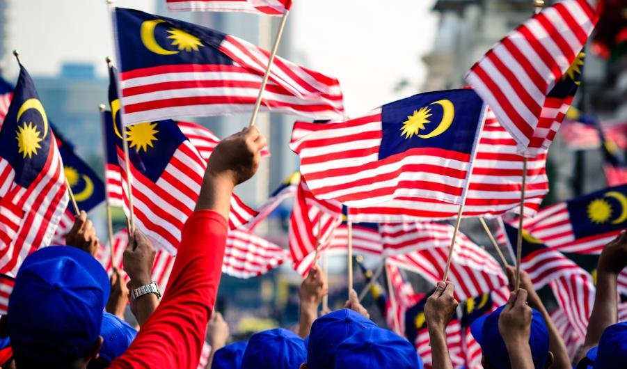 Malaysian flags during independence day celebration