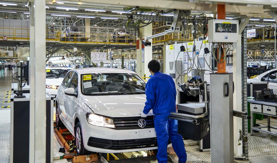 Shanghai Volkswagen's factory assembly line