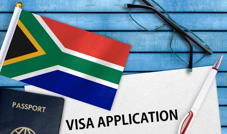 South Africa Visa application form stock photo