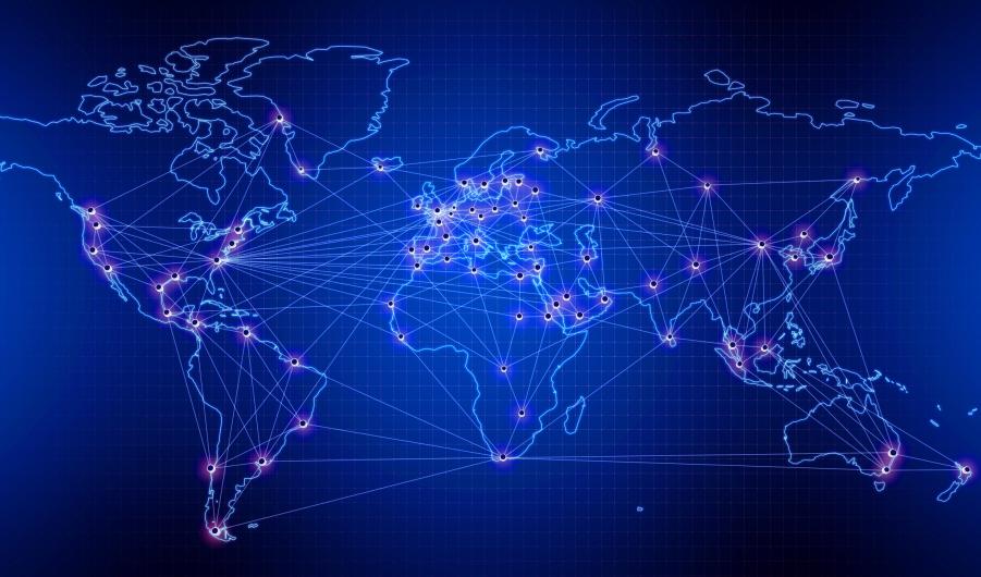 Global international connectivity background stock photo