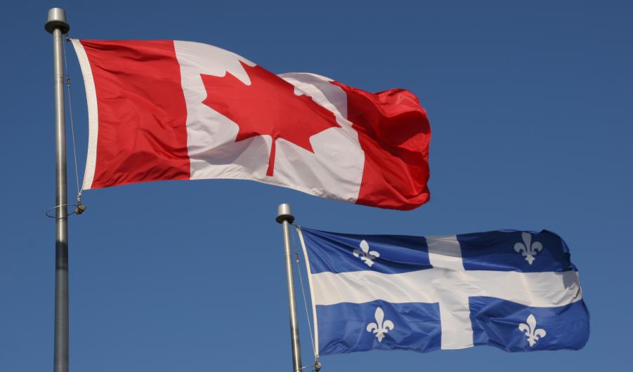 Canadian and Quebec flags