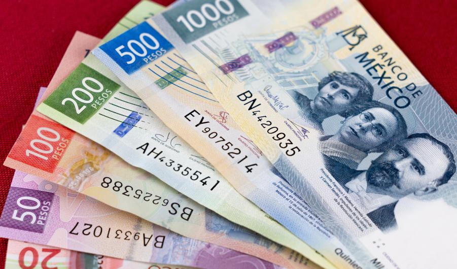 Mexican banknotes of different denominations