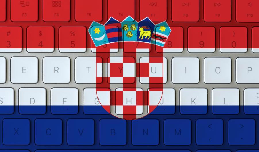 Croatian flag on keyboard