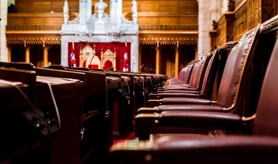 Interior of the Senate Chamber in the Canadian Parliament,
