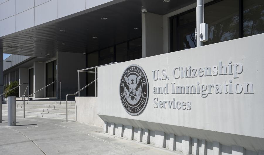 US Citizen and Immigration Services sign