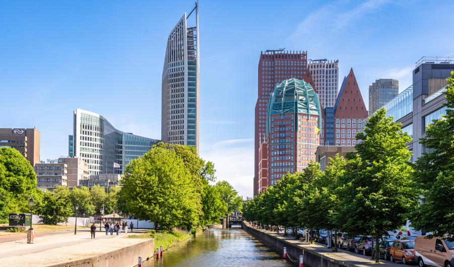 skyscrapers in The Hague, Netherlands