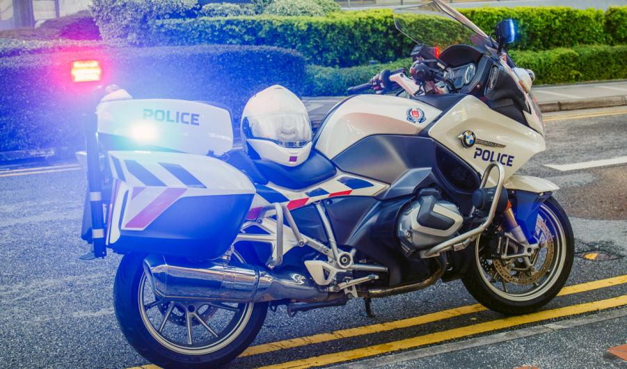A police motorcycle