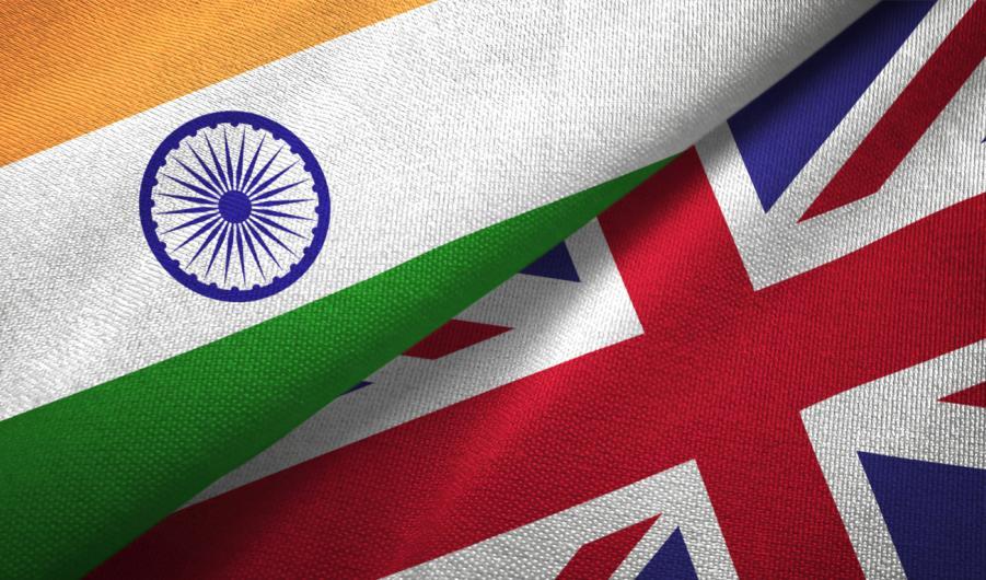 UK and India flags merged