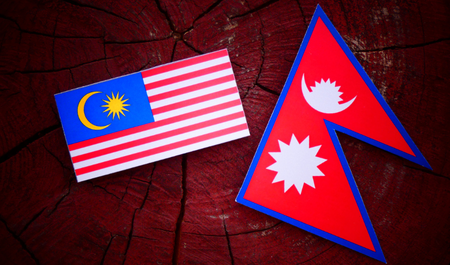 Flags of Malaysia and Nepal